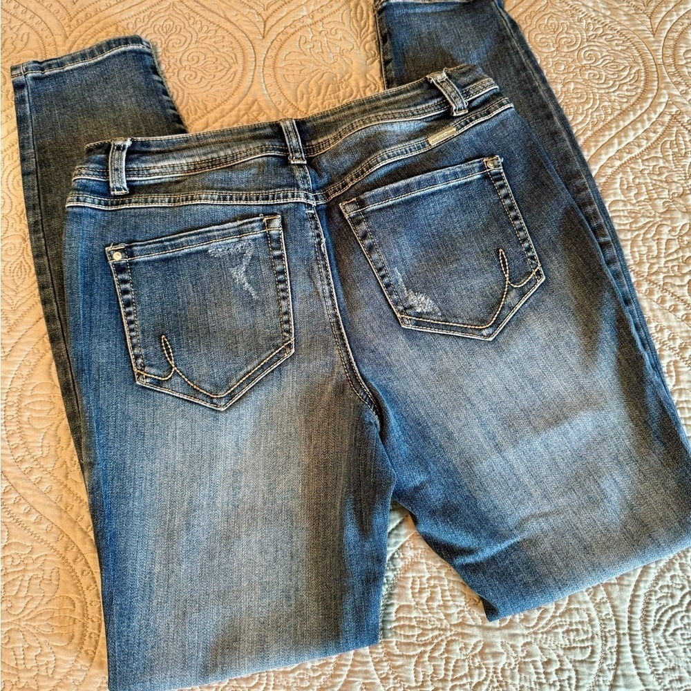 INC International Concepts skinny leg stretch star stud embellished jeans size 6 - Picture 4 of 9